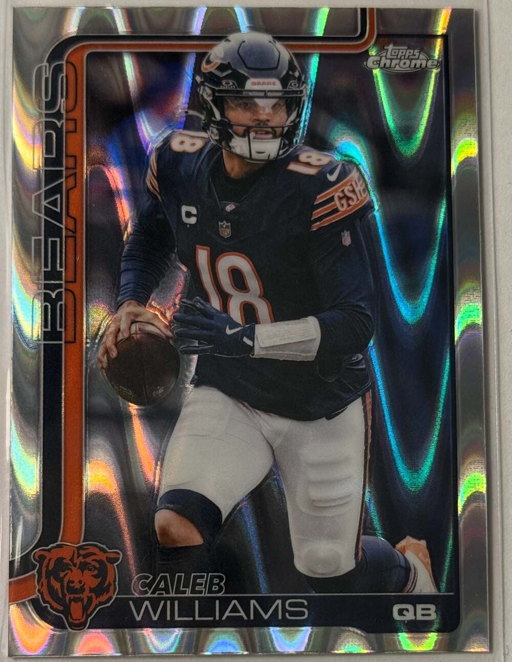 Caleb Williams Chicago Bears 2025 Topps Chrome RayWave Refractor Rookie Card - Picture 1 of 2